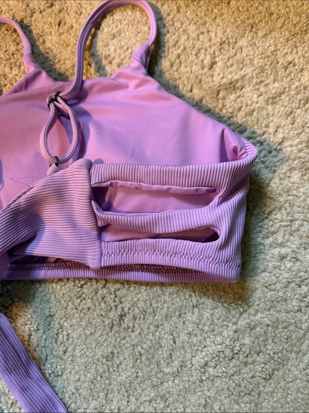 BECCA Lilac Ribbed Bikini Set - Picture 6 of 8